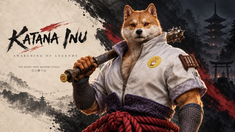 Katana Inu in a white martial-arts jacket carrying a spiked club